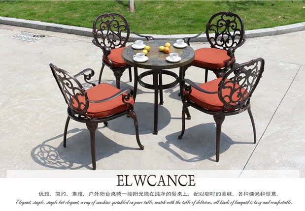 Ban công bàn ghế ngoài trời lười biếng hiện đại tối giản bàn ghế sắt rèn vườn và ghế ba mảnh đồ nội thất giải trí đúc bàn ghế nhôm ghế ban công ngoài trời