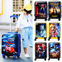 Net red cartoon suitcase Children can sit trolley box Boy universal wheel suitcase Korean version of the child password box tide