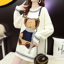 Lady sweater thicken sleeve head Lazy Wind outside wearing 2022 New autumn Winter Womens clothing Knitted Undershirt