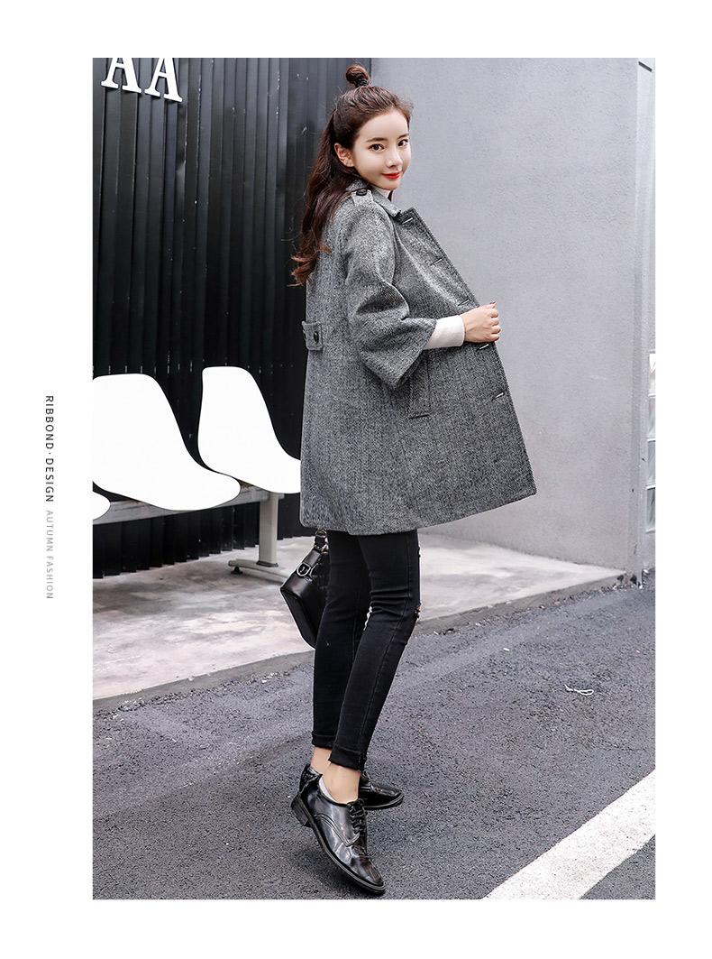 Áo khoác len nữ mùa thu đông 2018 mới dành cho học sinh phần dài phổ biến Sen nhỏ phiên bản áo khoác Hepburn nhỏ của Hàn Quốc - Áo Hàn Quốc kiểu áo dạ đẹp