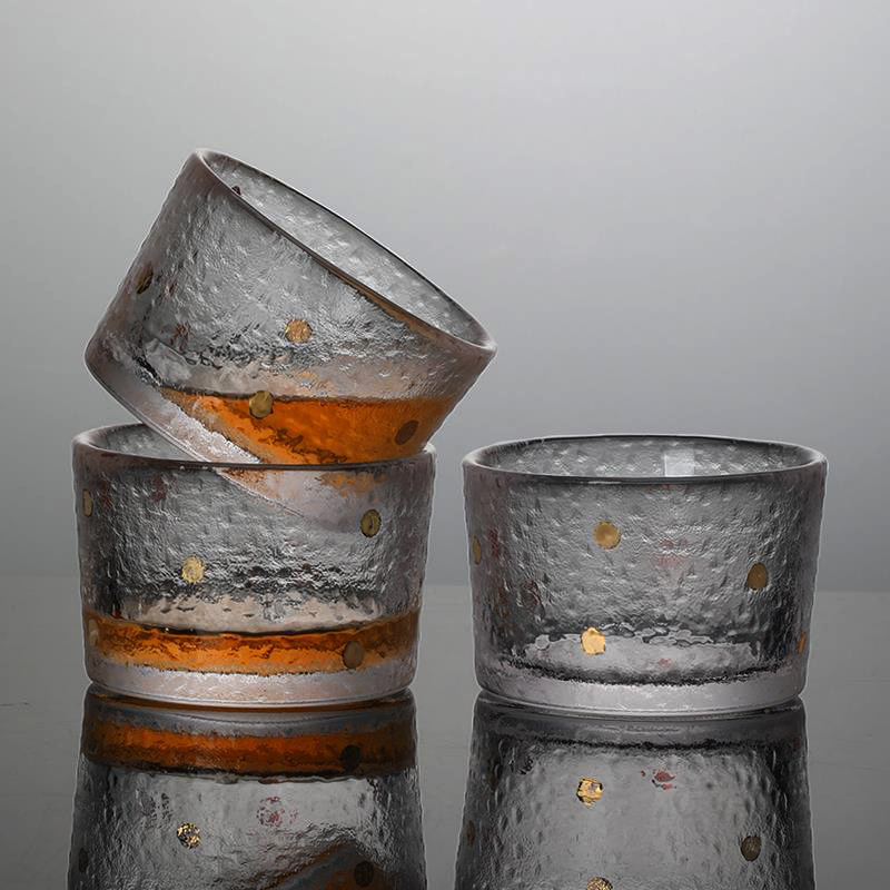 Japanese glass glasses a cup or two white glasses 50ml household round drinking cups crystal cups