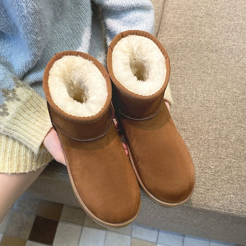 Демисезонные флисовые удерживающие тепло нескользящие лыжные модные короткие сапоги, обувь, городской стиль