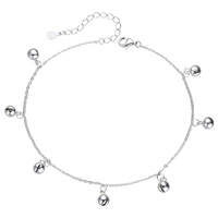 Колокольчик, платиновый браслет на ногу, подарочная коробка