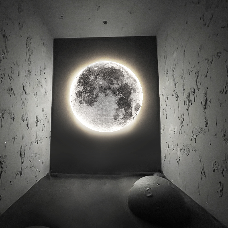 Moon Wall Lamp Modern Art Bedroom Bedside Wall Hanging Creative Moon Living Room Sofa Background Wall Decorative Mural Lamp