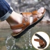 Giày nam 2019 hè mới Giày nam sandal da đôi sử dụng thoáng khí chống trơn đi biển - Sandal