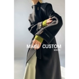 Длинное элитное шерстяное кашемировое двусторонное демисезонное шерстяное пальто, изысканный стиль, городской стиль