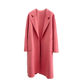 Australian cedar pink double-sided zero cashmere mid-length 66 new high-end woolen coat autumn and winter