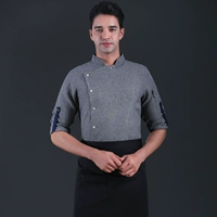 SC Long -Sleeved Linen Buckle Grey+Boutique Black Froron