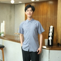 (Ван Вэньксиан) 808 серая короткая рубашка для рубашки