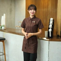 (Wang Wenxiang) 808 Coffee Color Короткий -рубашка с рубашкой+тот же фартук