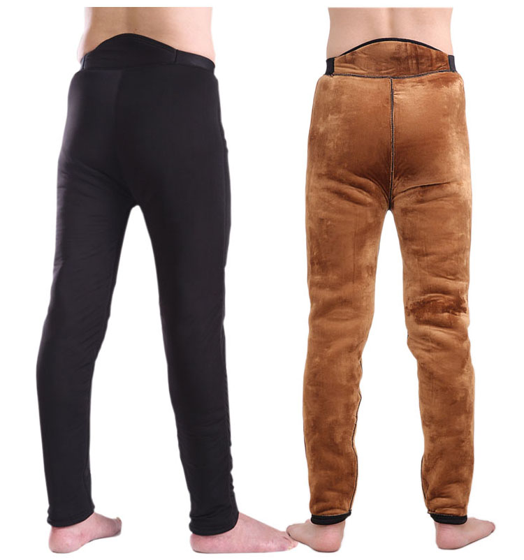 Trung niên cộng với quần nhung độn ba lớp thêm dày nam và nữ đáy quần ấm cỡ lớn eo cao nhung vàng miếng đệm đầu gối quần giữ nhiệt nữ thể thao