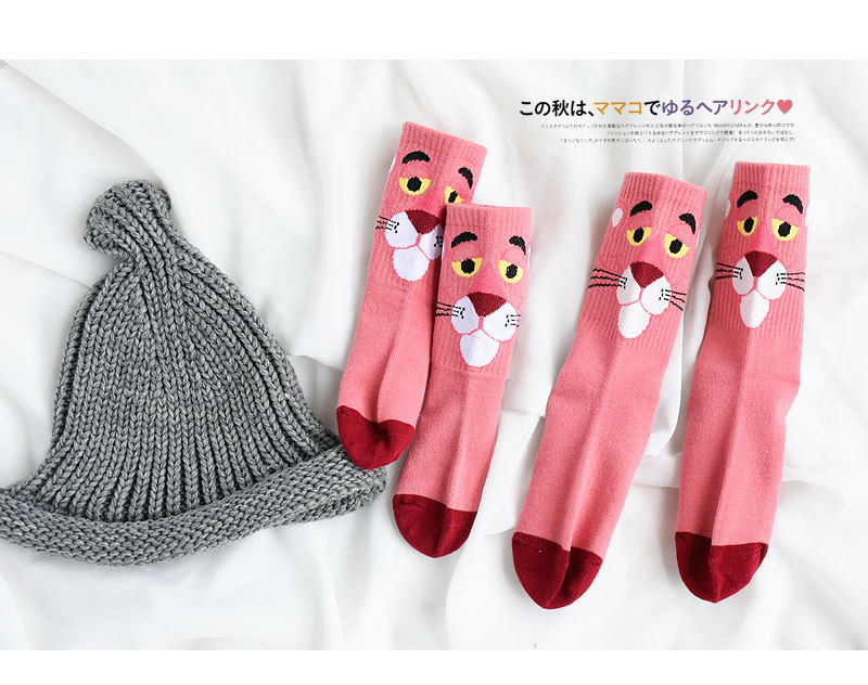 Mùa thu mới cotton trẻ em vớ hoạt hình màu hồng hổ in trẻ em dễ thương vớ cô gái vớ quần tất 3d cho bé gái