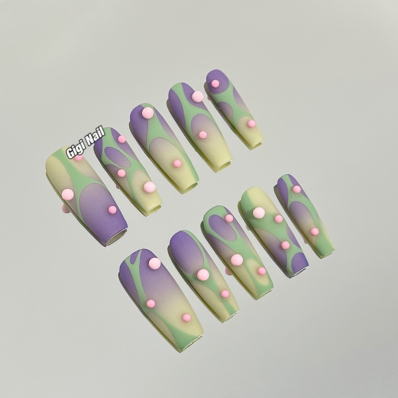 Gigi Nail Art Hot Island Gradient Whitening European and American Unique Personalized Hand-Painted Wearable Nail Art Pieces Gigi Nail Art Hot Island Gradient Whitening European and American Unique Personalized Hand-Painted Wearable Nail Art Pieces