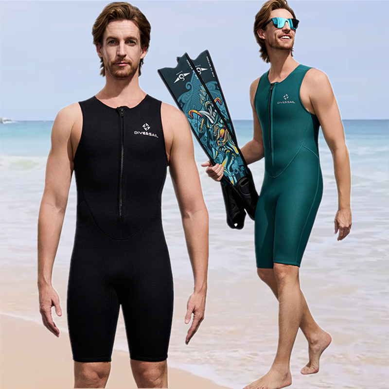 Vest-Style Diving Suit with Front Zipper, 2mm Neoprene, Warm, Sleeveless, for Men and Women, Suitable for Swimming, Surfing, and Snorkeling