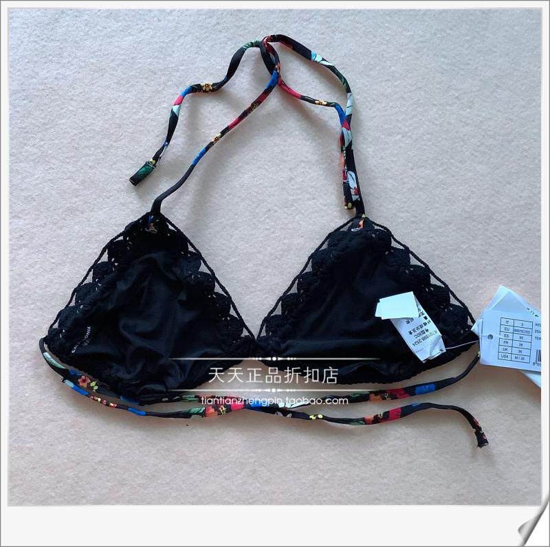 Женская плавках 意大利calzedonia 黑底镂空钩花系带比基尼组合泳裤slc/rt01598