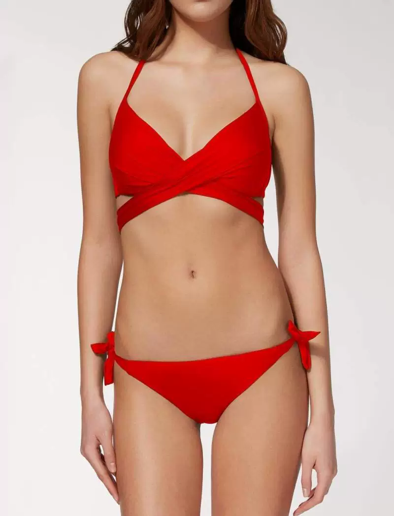 Итальянский купальник-бикини Calzedonia multicolor sexy cross triangle mould cup RTM747