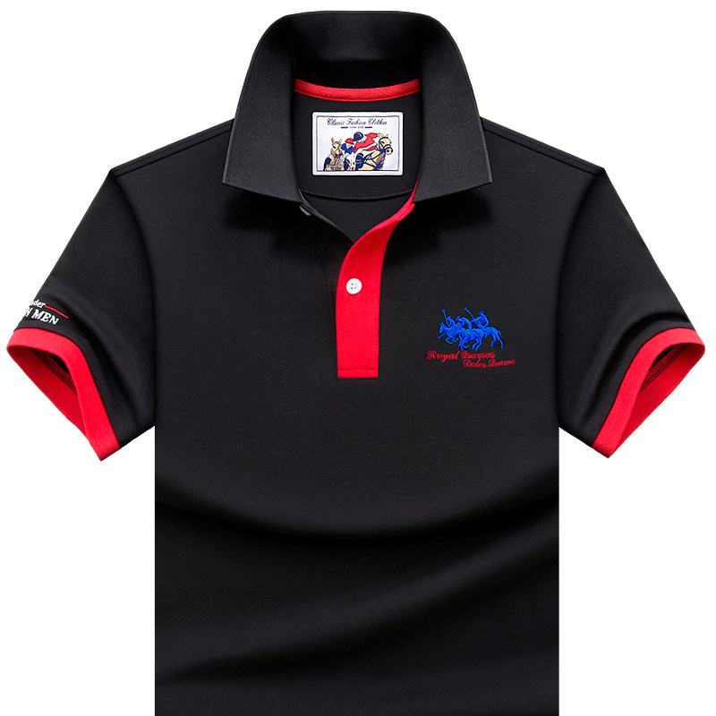 Summer Ralph Lauren polo polo shirt men's short-sleeved T-shirt loose half-sleeved trendy t-shirt business collar lapel cotton