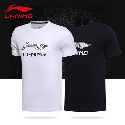 中国李宁短袖T恤男装篮球半袖大logo韦德健身跑步体恤运动上衣男
