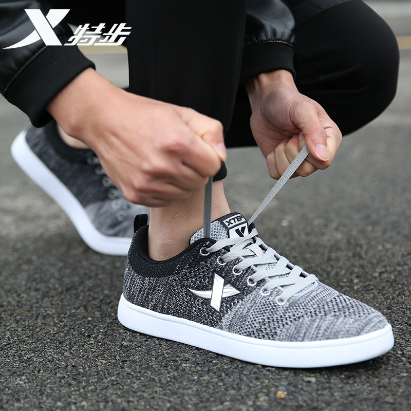 Xtep Men's Shoes Mesh Panel Shoes New Trendy Shoes Winter Canvas Shoes Casual Shoes Mesh Shoes Thin Summer Sports Shoes