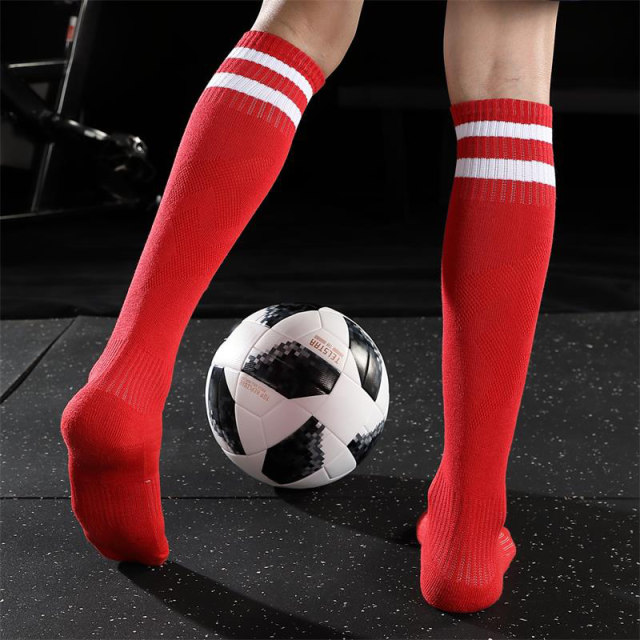 Jingmai Football Socks Men's Long Tube Football Socks Mid-Tube Sports Socks Mid-turn Socks Thickened Towel Bottom Over-the-Knee Stockings