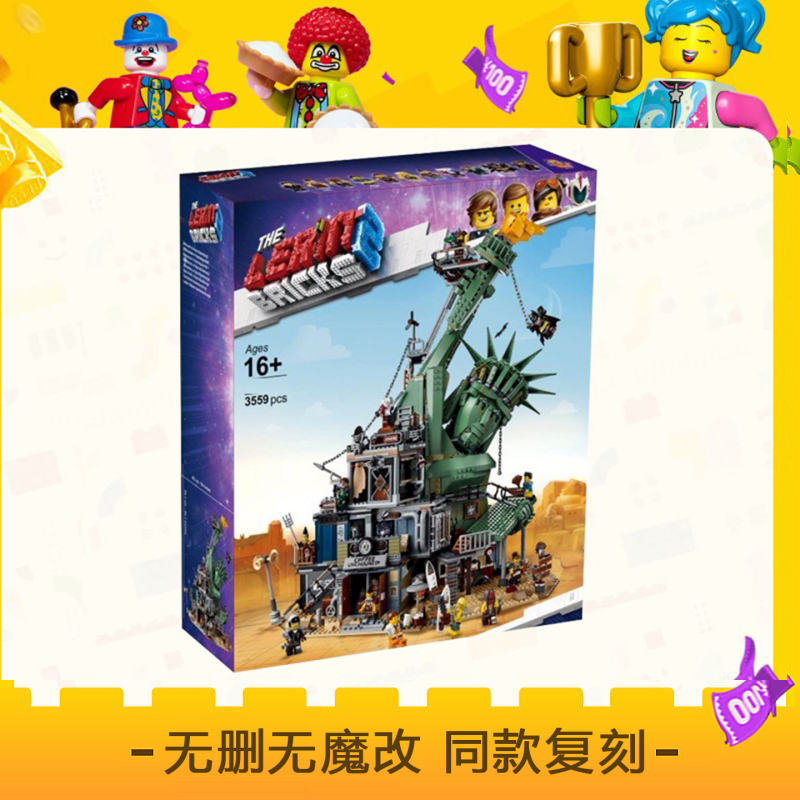 Movie Model Building Blocks for Boys, Assembly Toys, Doomsday Fortress Collapse, Statue of Liberty, High Difficulty for Adults
