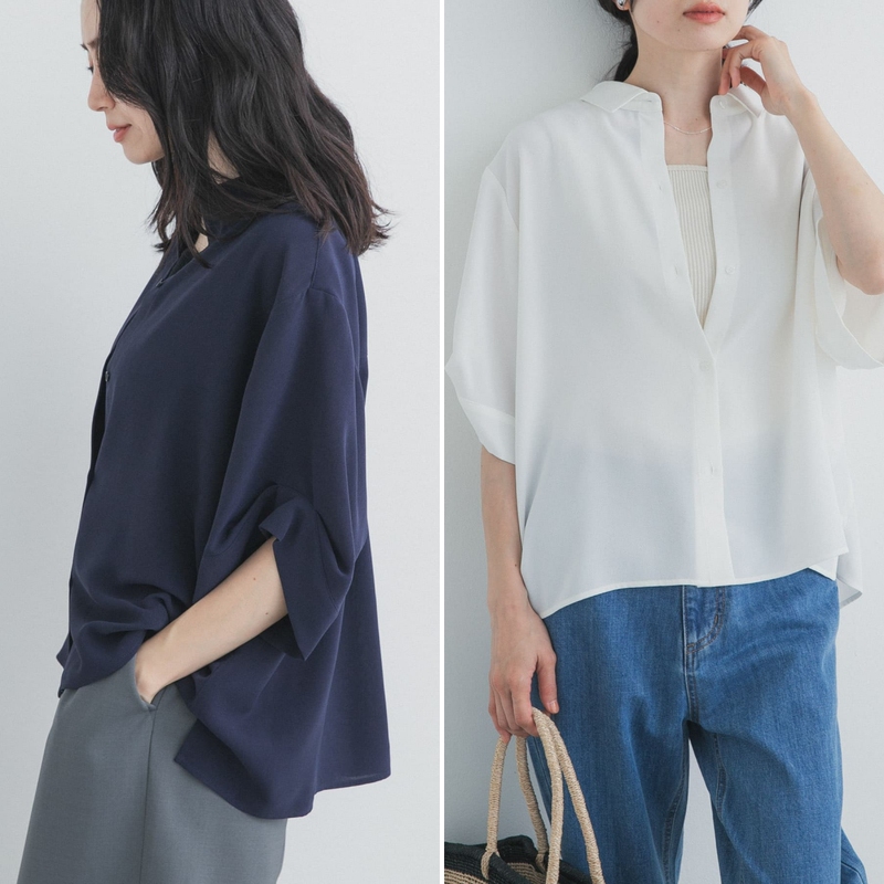 Ur's Three-Dimensional Sleeve Shirt! Lightweight and Cool, It Exudes a Sense of Sophistication and a Full Sense of Relaxation. Japanese-Style Women's Clothing