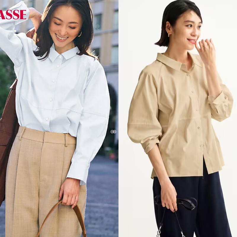 Three-Dimensional Cocoon-Shaped Patchwork Shirt! Self-Styled, Cute and Fashionable, Uv Protection, Quick-Drying, Wrinkle-Resistant, Japanese Women's Clothing