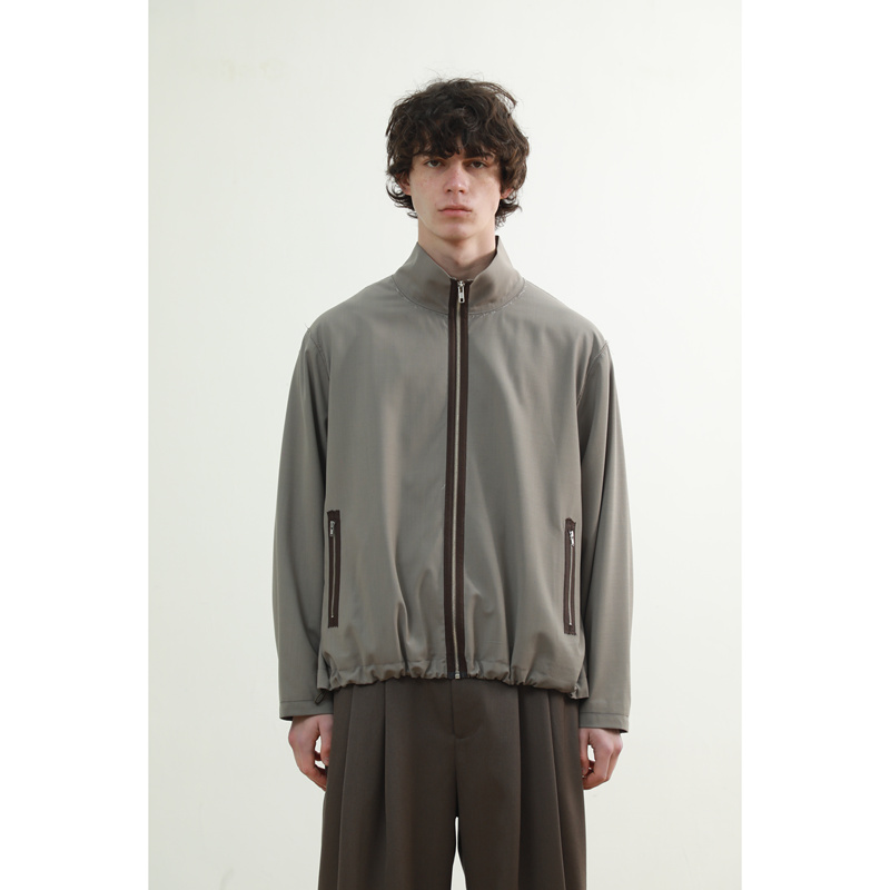 Merge Wool Frayedraw Edge Machine Washable High-Count Wool Blend Raw Edge Color-Blocked Zipper Jacket Merge Wool Frayedraw Edge Machine Washable High-Count Wool Blend Raw Edge Color-Blocked Zipper Jacket
