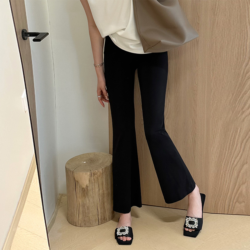Black Ice Silk Cropped Flared Pants for Women, 2026 Summer Thin Style, Slimming and Drapey, Petite Wide-Leg Dress Pants Black Ice Silk Cropped Flared Pants for Women, 2026 Summer Thin Style, Slimming and Drapey, Petite Wide-Leg Dress Pants