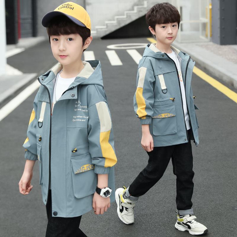 Foreign Pie Boy Spring Clothing Jacket 2022 Spring Autumn New Children's Wind Clothes CUHK Boy Boy Jacket Spring Han Edition Tide