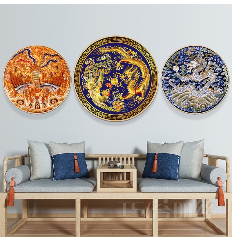 Lucky Dragon phong cách Trung Quốc chéo khâu kim cương vẽ hiện đại lối vào phòng khách nhỏ gọn mạnh mô hình khoan tròn thêu phượng - Công cụ & phụ kiện Cross-stitch tranh thêu gia hòa vạn sự hưng