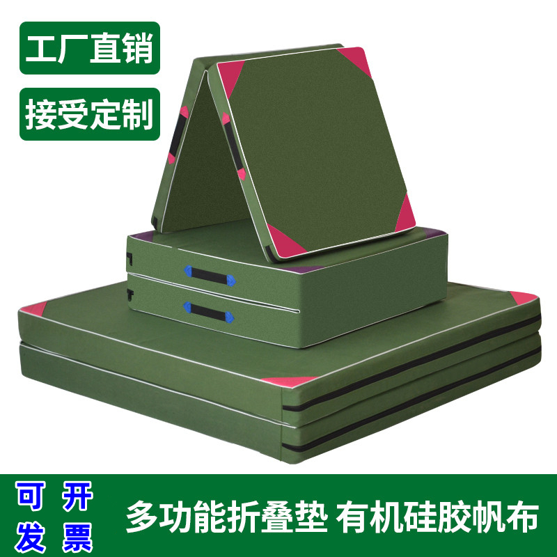 Folding Canvas Student Gym Mat for Sit-Ups, Gymnastics, and Acrobatics; Children's Training Aid Mat