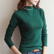 (2 pieces 69 yuan)autumn top womens 2020 new high-neck long-sleeved base shirt slim t-shirt womens Korean version of the t-shirt