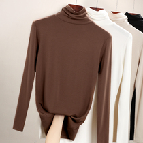 Modale High Collar Bottom Shirt Woman Autumn Winter 2022 Ocean Gas New Conspicuge Black Inner Hitch Long Sleeve T-Shirt Woman Compassionate