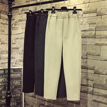 Autumn and winter new woolen Harlan pants womens trousers Korean version loose casual small feet pants high waist radish pants womens trend