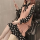 Mùa xuân 2019 mới vest hoa hai dây váy trong áo dài rộng áo len nữ áo len thủy triều - Đan Cardigan áo len nữ cổ cao Đan Cardigan