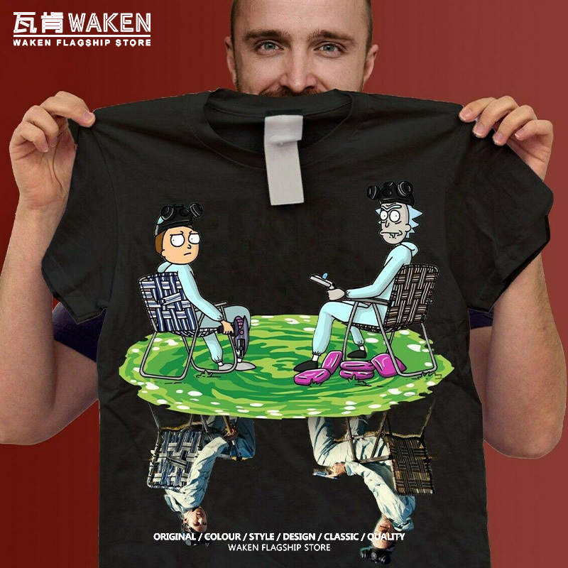 Breaking Bad and Rick and Morty Co-Branded Jesse Short-Sleeve T-Shirt for Men, Loose Fit, Pure Cotton, Casual Wear Breaking Bad and Rick and Morty Co-Branded Jesse Short-Sleeve T-Shirt for Men, Loose Fit, Pure Cotton, Casual Wear
