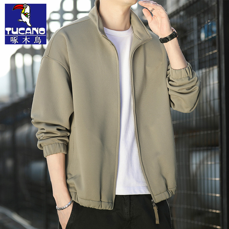 Woodpecker 2026 New Stand-Up Collar Jacket for Men, Spring and Autumn Loose Casual Autumn and Winter Fleece-Lined Clothing, Trendy Brand Woodpecker 2026 New Stand-Up Collar Jacket for Men, Spring and Autumn Loose Casual Autumn and Winter Fleece-Lined Clothing, Trendy Brand
