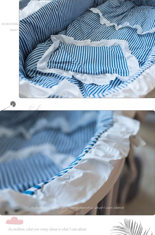 Bộ đồ giường trẻ em bằng vải cotton hình bầu dục giường cotton bao quanh bốn mùa có thể giặt được tấm trải giường chống va chạm - Túi ngủ / Mat / Gối / Ded stuff gối bộ chặn cho trẻ sơ sinh