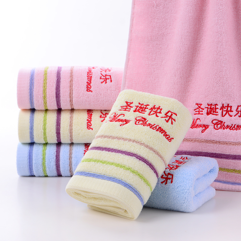 Merry Christmas Pure Cotton Towel, Soft and Absorbent, Adult Face Wash Towel, Christmas Gift, Practical Small Gift for Christmas Eve