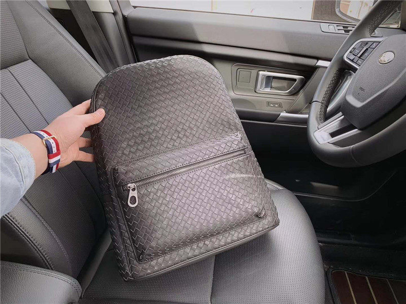 BV Divani Weave Double Shoulder Bag Men's Fashion Business Travel Bag Casual Large Capacity Genuine Leather Computer