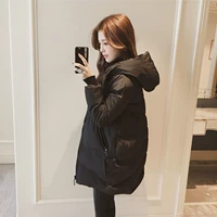 Зимний оригинальный пуховик с пухом, длинная куртка, модная толстовка с капюшоном, средней длины, увеличенная толщина