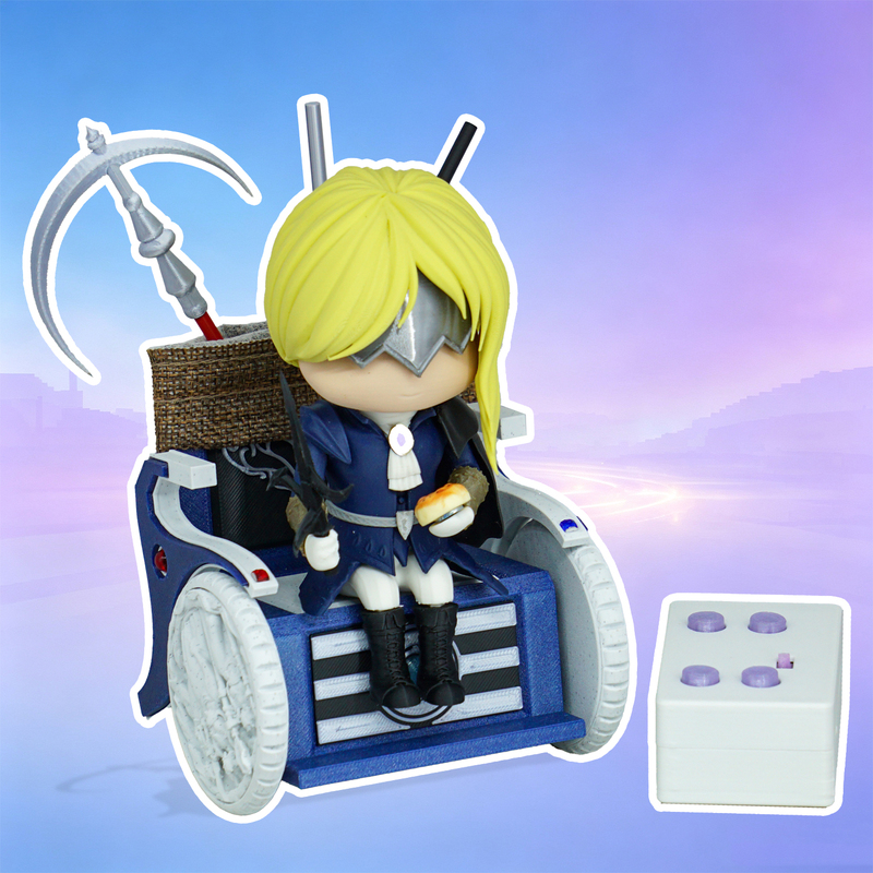 Elden Ring Dark Knight Lady Double Halo Scythe Electric Wheelchair Model Game Merchandise