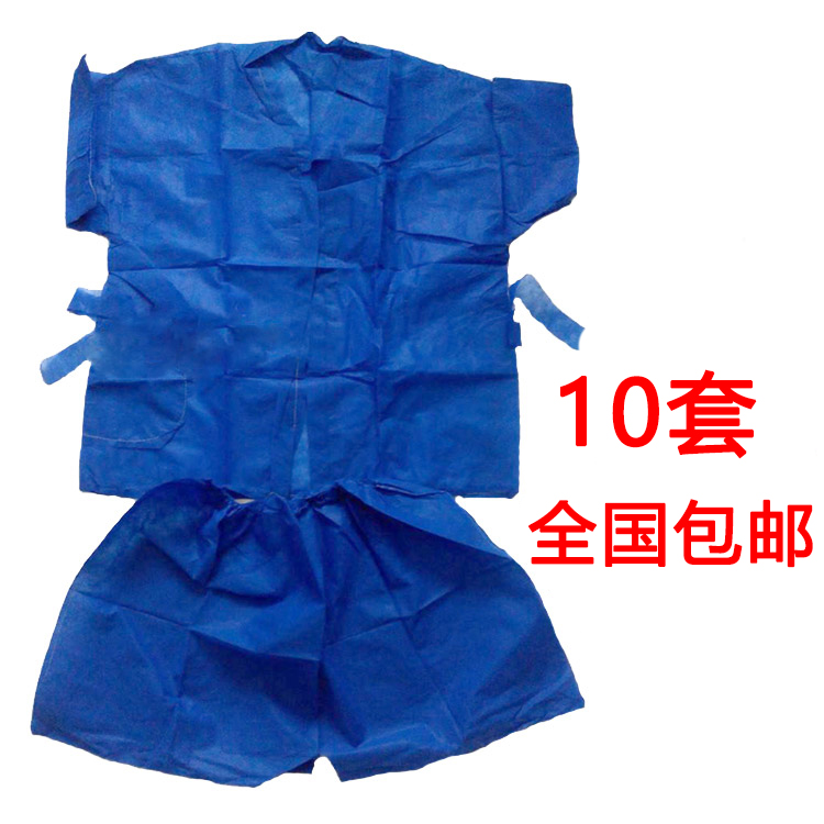 Disposable bathing suit sauna suit bathrobe sweat steaming suit blue non-woven men's and women's kimono massage suit