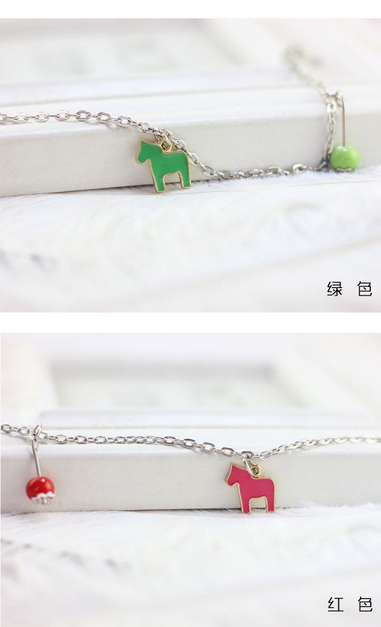 Phim hoạt hình dễ thương Nhật Bản và Hàn Quốc thời trang gốm vòng chân trang sức dây đỏ đôi nữ mô hình chuông quà tặng sinh nhật vòng chân nữ bạc