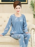 Пижама для матери, хлопковый демисезонный лонгслив для пожилых людей, комплект, для среднего возраста, большой размер