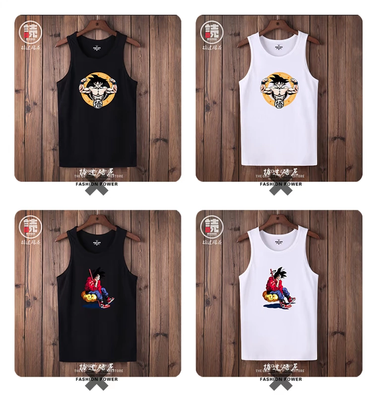 ND Wukong quốc triều vest nam mùa hè nam cotton tròn cổ lỏng lẻo xu hướng thể thao công sở từ áo thun không tay - Áo vest cotton