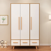 Simple wardrobe solid wood sliding door childrens wardrobe plate assembly cabinet modern simple small apartment bedroom wardrobe