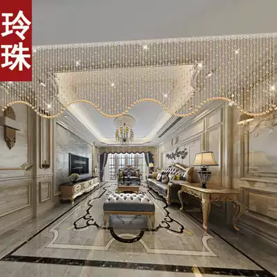 Bead curtain Living room dining room decoration crystal partition window Household door curtain semi-hanging curtain European style light luxury aisle free punching