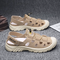 Летние босоножки, мюли для отдыха, дышащие тапочки в стиле Crocs, закрытый носок, подходят для носки на улице